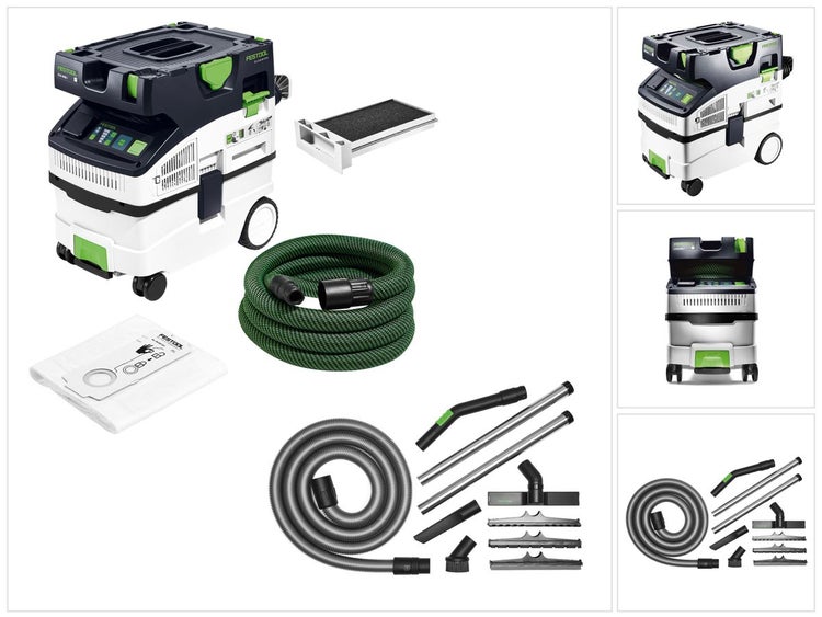 Festool CTM MIDI I CLEANTEC Absaugmobil ( 574822 ) Set mit 1x Nassfilter, 5x Filtersack und Bau Reinigungsset