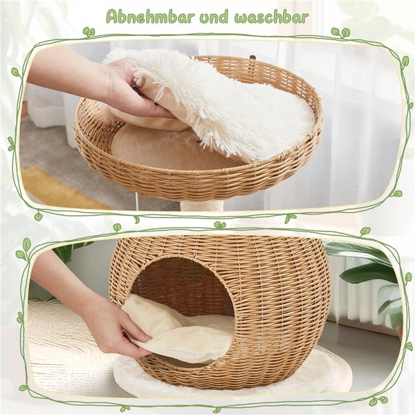 Katzenbaum mit herausnehmbarem und waschbarem Kissen