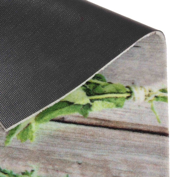 Fußmatte mit Kräutermotiv und rutschfester Unterseite