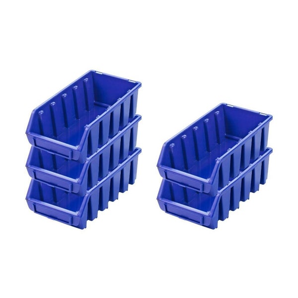 PROREGAL SuperSparSet 5x Sichtlagerbox 2L HxBxT 7,5 x 11,6 x 21,2 cm Polypropylen Blau