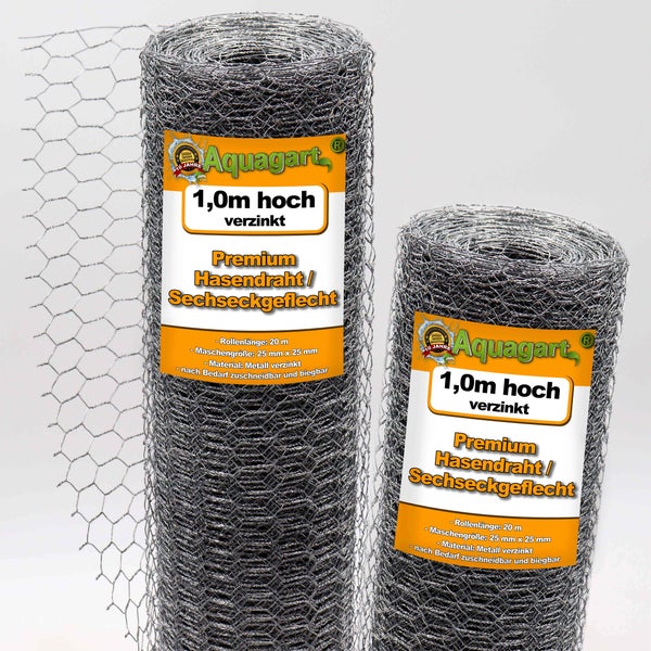 140m Sechseckgeflecht Zaun Kaninchendraht Hasengitter Hasendraht 100cm 25mm