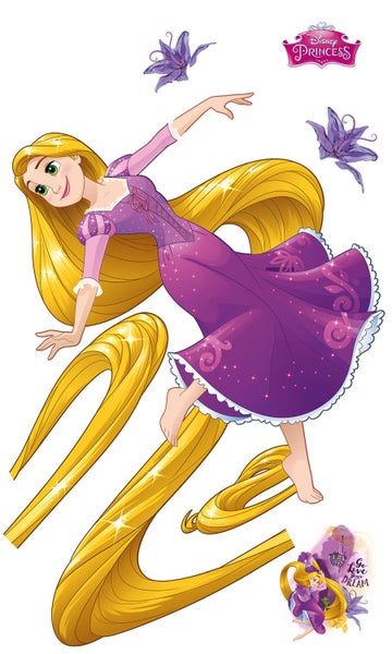 Disney Wandtattoo Rapunzel Violett und Gelb - 127 x 200 cm - 612436