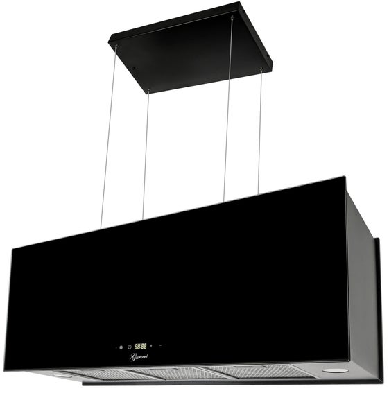 Inselhaube von Gurari mit elektronischer Steuerung, LED-Beleuchtung und Metallfettfiltern zur Deckenmontage