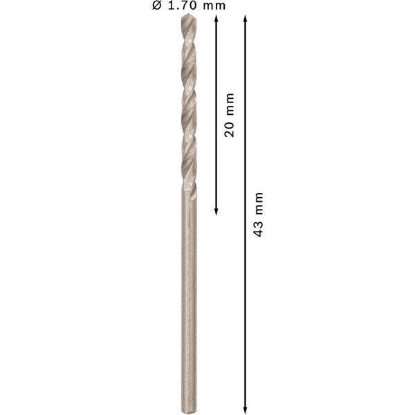 Bosch PRO Metal HSS-G Spiralbohrer 1,7 x 20 x 43 mm - 2608585472
