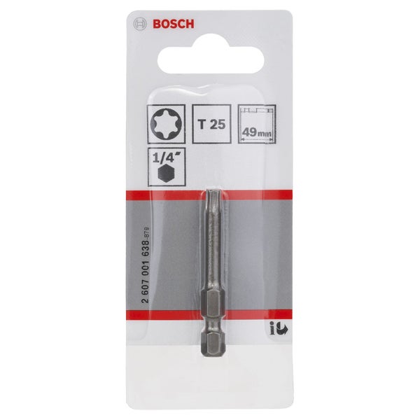 Bosch Logo. T25 Schrauberbit mit 49 Millimeter Länge