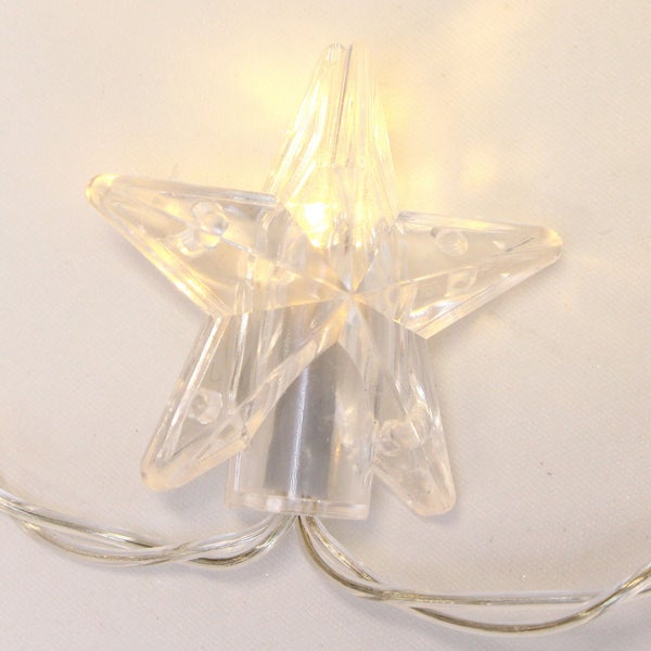 Stern-Lichterkette mit transparentem Kunststoffstern