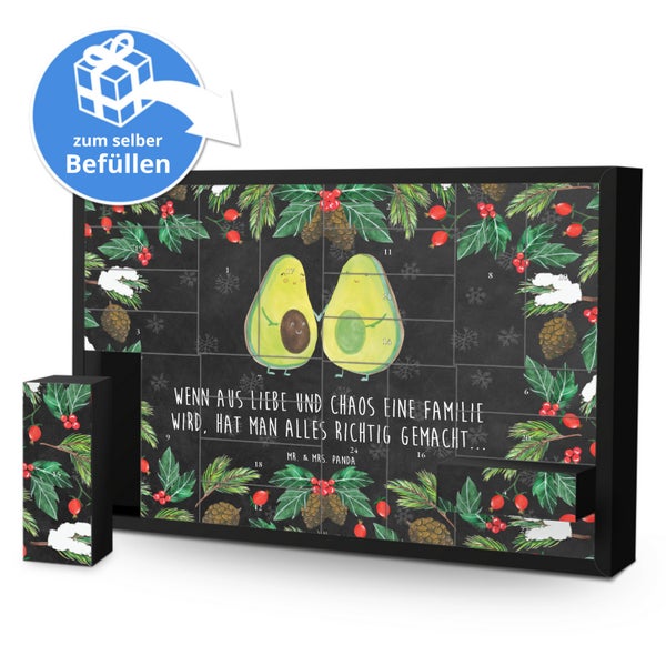 Mr. & Mrs. Panda Befüllbarer Adventskalender Avocado Pärchen - Schwarz