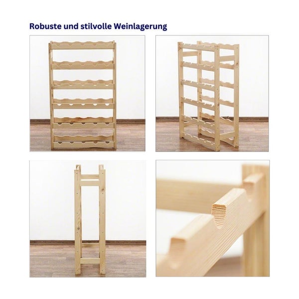 PROREGAL Weinregal Pinotwine HxBxT 70 x 43 x 25 cm 20 Flaschen Massives Kiefernholz Braun Geölt