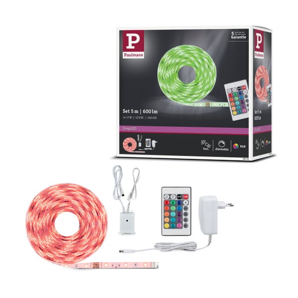 MaxLED 500 Full-Line COB LED Streifen mit selbstklebender Rückseite, 640 LEDs pro Meter, alle 2,5 Zentimeter kürzbar und einfach zu verbinden.