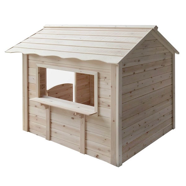 Home Deluxe - Spielhaus - DER GROßE PALAST Natur -118 x 138 x 132 cm - ohne Bank - Kinderspielhaus, inkl. Montagematerial I Gartenhaus Holzhaus Kinderhaus