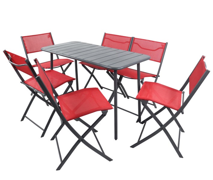 7 tlg. Bistroset Balkonset Gartenset Metall Sumila