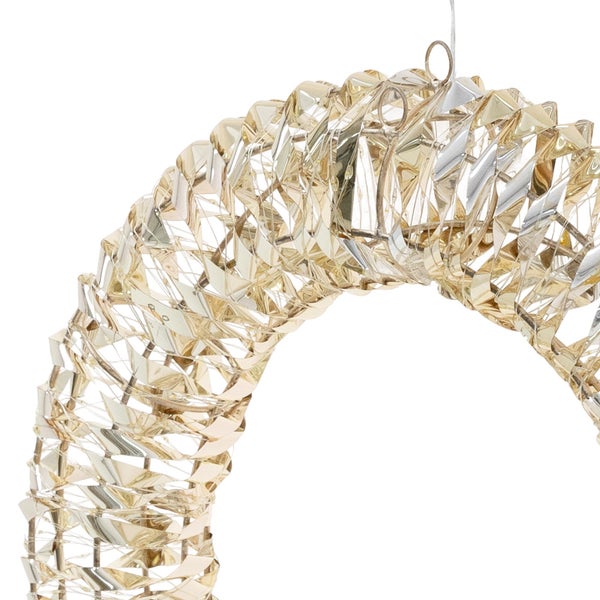 ECD Germany LED Weihnachtskranz Ø50cm mit 720 warmweißen Micro LEDs & Timer, IP44 Wasserdicht Innen/Außen, 3D Metallkranz LED Beleuchtung, Hängekranz Lichterkranz Leuchtkranz Türkranz Weihnachtsdeko