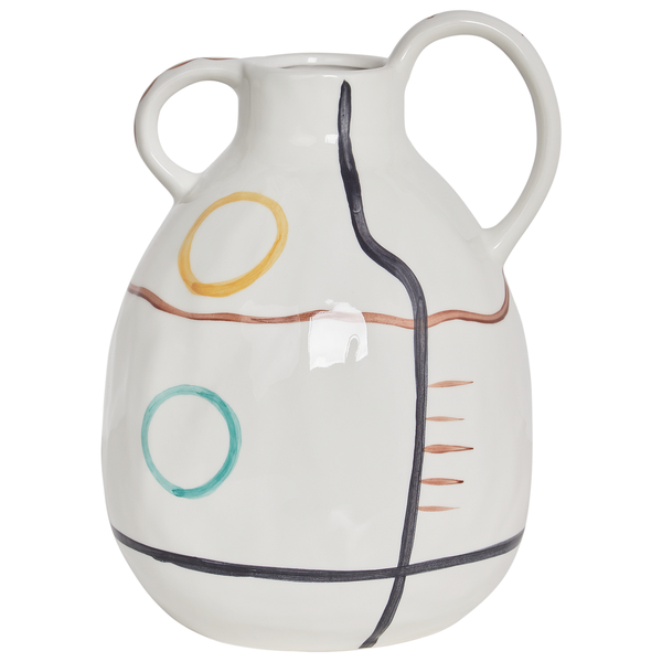 Blumenvase DORY Steinzeug 28 cm Weiß