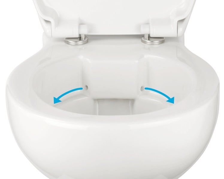 'aquaSu® Wand WC-Set , Tiefspüler , Spülrandlose Toilette , Hängetoilette , Einfache Reinigung , weiß
