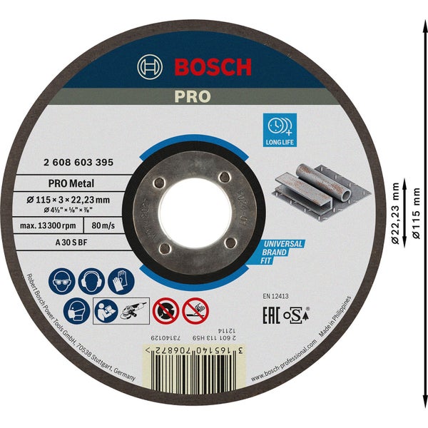 Bosch PRO Metal Trennscheibe 115 x 3 x 22,23 mm - 2608603395
