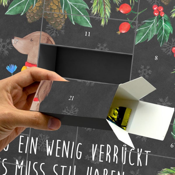Mr. & Mrs. Panda Befüllbarer Adventskalender Hund Blume - Schwarz