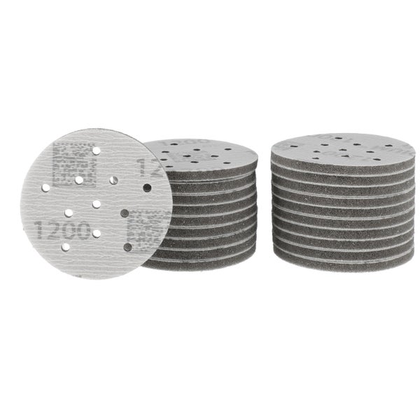 Mirka Iridium Soft Schleifscheiben Ø 77 mm / Korn P1200 / Klett Multifit / 20 Stück / schaumbasiertes Schleifmittel für präzises Trockenschleifen, Klarlackschliff, Finish