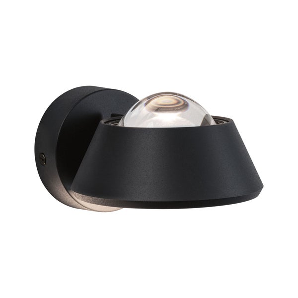 LED Wandleuchte Sabik IP44 2700K 840lm / 320lm 230V 9W / 4W dimmbar Schwarz