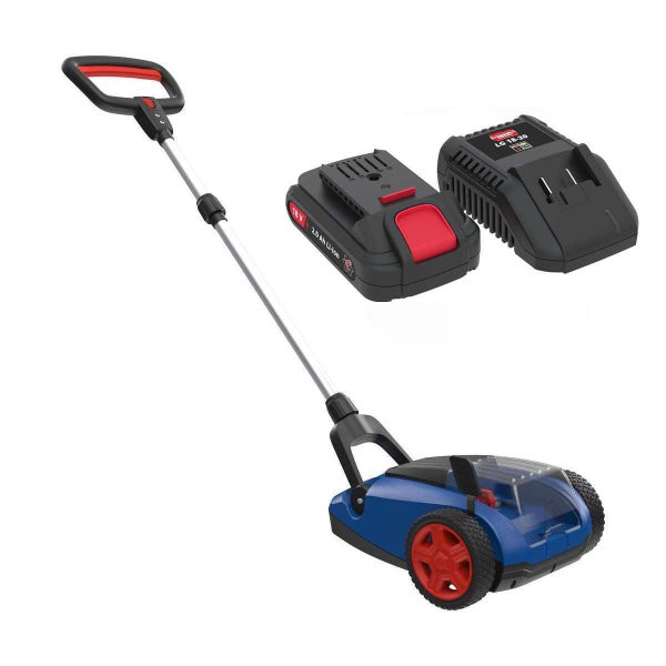 Akku-Rasenmäher inklusive 18 Volt 2,0 Amperestunden Lithium-Ionen-Akku und Ladegerät.