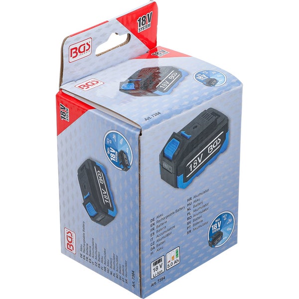 BGS technic 18 Volt Akku in Produktverpackung