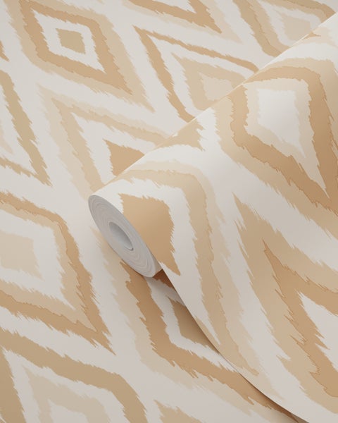 Tapetenrolle mit abstraktem Rautenmuster für die Wandgestaltung