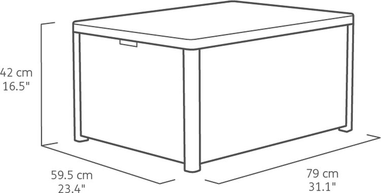Keter Gartentisch Arica, Graphit, mit Stauraum