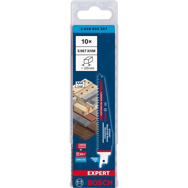 Bosch 10x Expert Wood with Metal Demolition S 967 XHM Säbelsägeblatt - 2608900397
