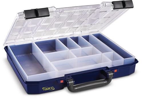 Offener Werkzeugkoffer mit Fächern zur Aufbewahrung