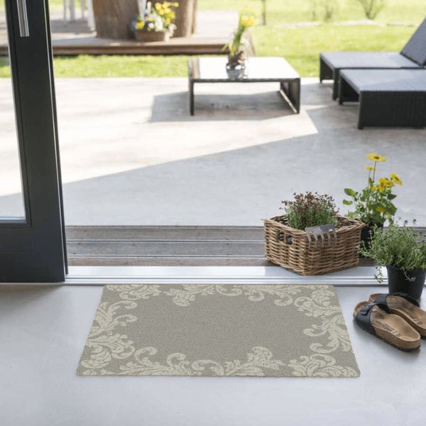 Akzente Feel Badematte mit Motiv in Grau Fußmatte 50 x 70 cm, rutschfest, saugfähig