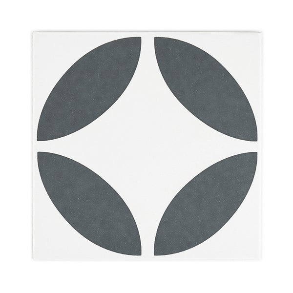 Quadratische Bodenfliesen mit geometrischem Kreis Muster für Innenräume.