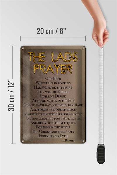 Blechschild Spruch 20x30cm the lads Prayer our Beer which