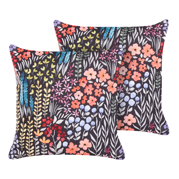 Gartenkissen 2er Set CASTELARO Blumenmuster 45 x 45 cm Bunt
