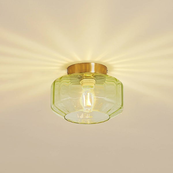 Lindby Deckenlampe Hildur in Grün aus Glas (1 flammig, E27) - Deckenleuchte Lampe Wohnzimmerleuchte