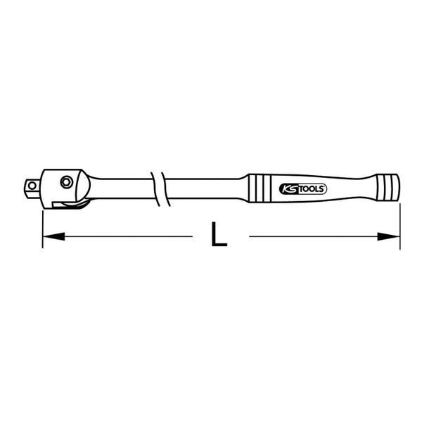 KS TOOLS 1/2 CHROMEplus Gelenk-Steckgriff 600 mm - 918.1292