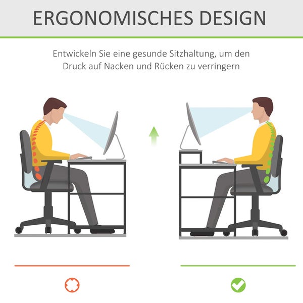 HOMCOM Monitorständer Bildschirmständer für Laptop Computer Notebook PC ergonomisch Acryl Transparent 53 x 19 x 9 cm