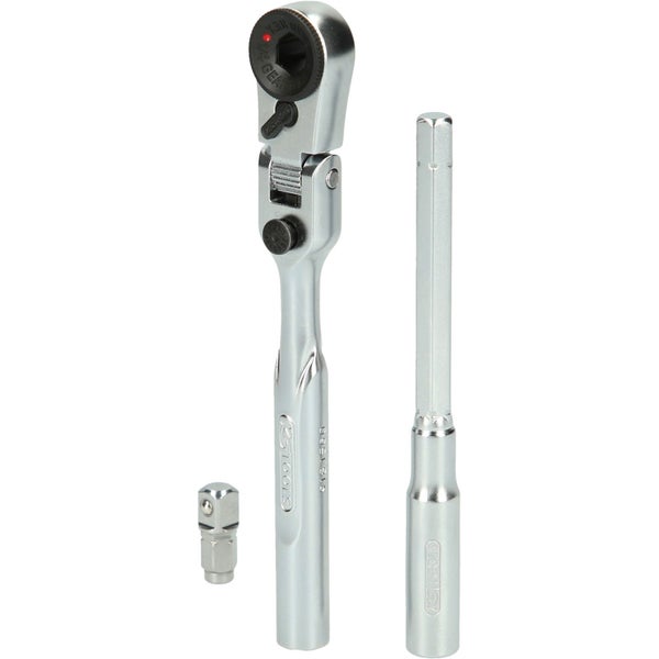 KS TOOLS 1/4 Bit-Gelenk-Umschaltknarren-Satz mit Steckadapter für Stecknüsse 3tlg. - 918.1590
