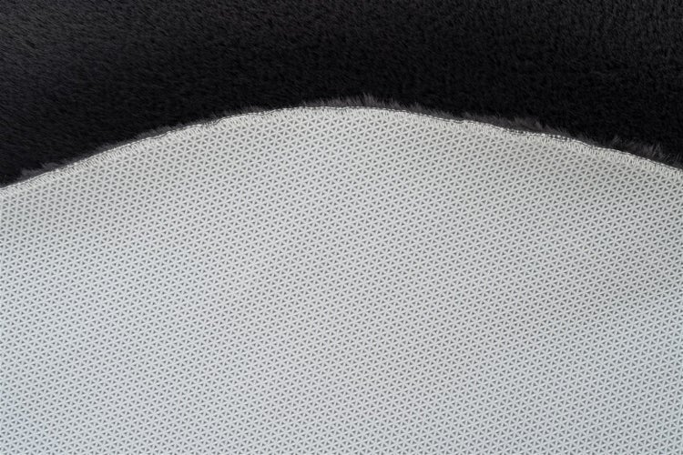 Hochflor Teppich Samira Dunkelgrau Uni Ø 100 cm