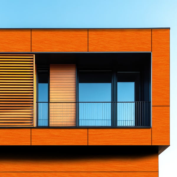 Fassade eines Hauses mit Fenster und Balkon