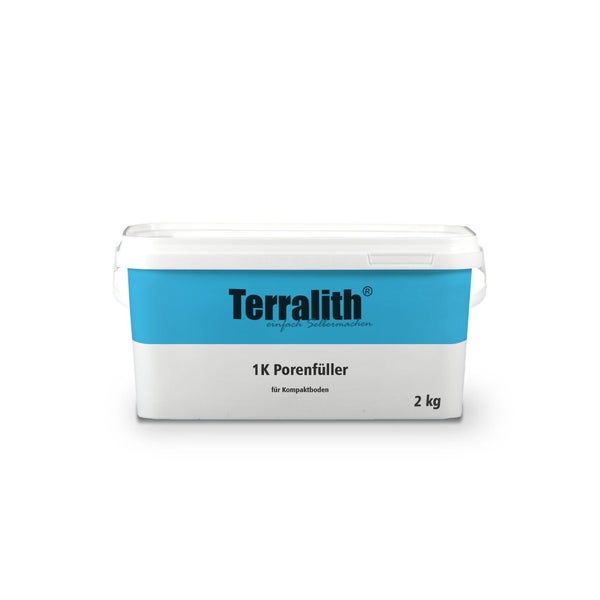 Terralith 1K Porenfüller für Kompaktboden im 2 Kilogramm Eimer.