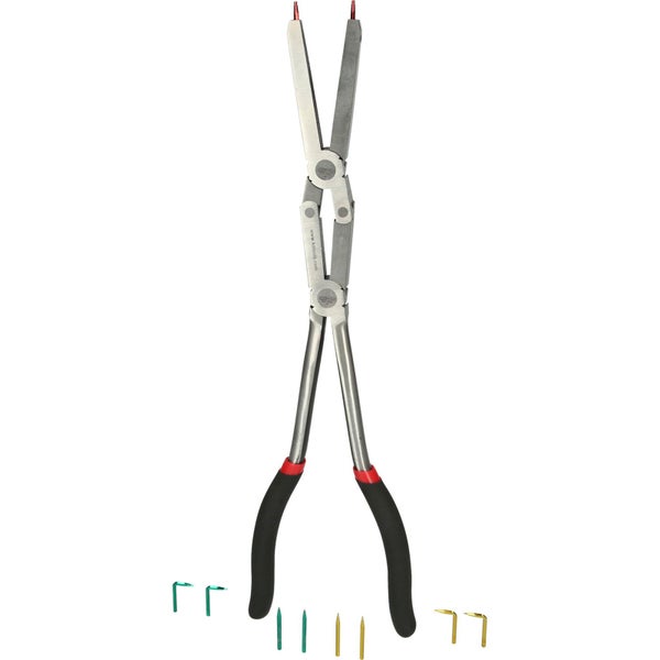KS TOOLS Doppelgelenk-Sicherungszange für Innensicherungsringe mit auswechselbaren Spitzen - 500.7035