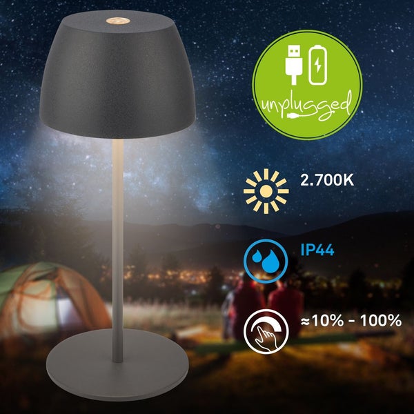 FULFILMENT ONLY 2 x Accu LED table lamp - Mini, Touch, anthracite