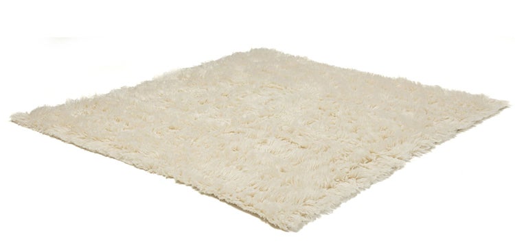Flokati-Teppich Super Flokati 1400 Wollweiß 125x125 cm