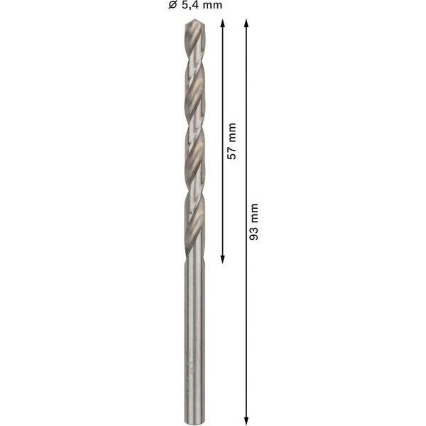 Holzbohrer mit einem Durchmesser von 5,4 mm und einer Länge von 93 mm