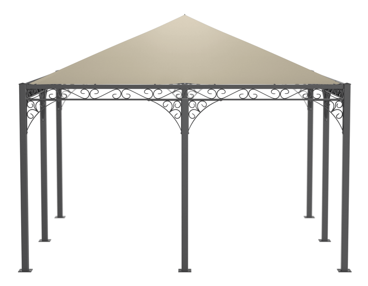 Pavillon ELEO Palermo 4 x 4 m anthrazit - pulverbeschichtet | mit Sonnensegel ecru