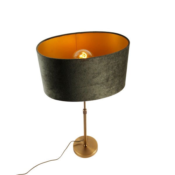 Tischleuchte mit Stoffschirm und Metallfuß
