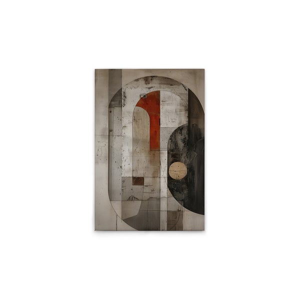 Abstraktes Wandbild mit geometrischen Formen und Mustern