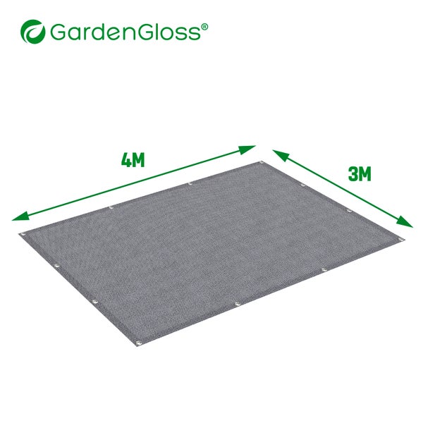 GardenGloss Vorzeltteppich 300x400 - Camping Teppich Outdoor Wetterfest - Campingteppich, Zeltteppich inkl. 12 Befestigungsnägel und Tragetasche
