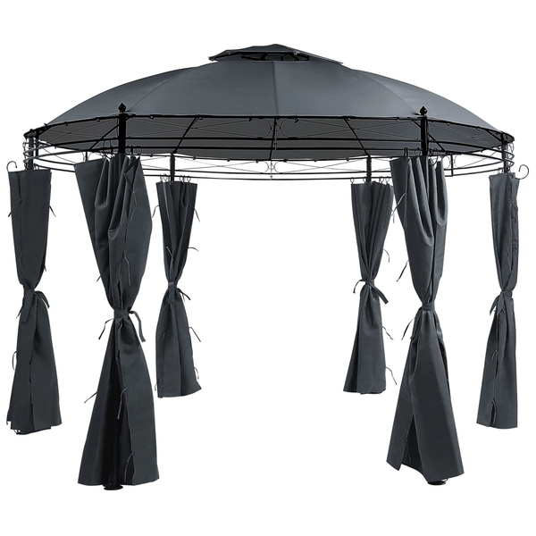 Pavillon SAFARA Metall 368 cm 368 cm Graphitgrau