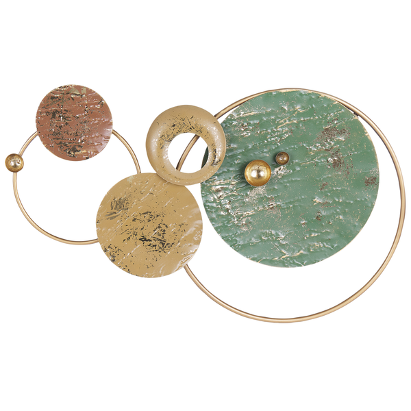 Wanddekoration aus Metall mit Kreisornamenten