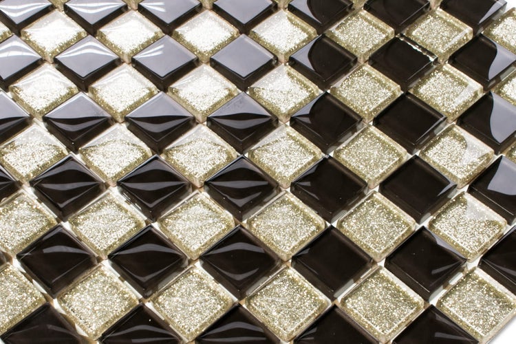 Glasmosaik auf Netz für Bad und Küche 30cm x 30cm  - Agadir